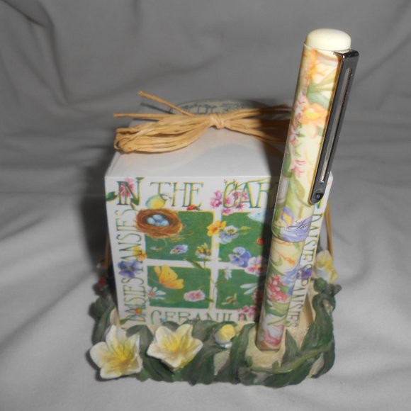 Vtg lady Jane Ltd. porcelain Writer's Block paper Cube 600 sheets w/ pen Gift π - Picture 8 of 9